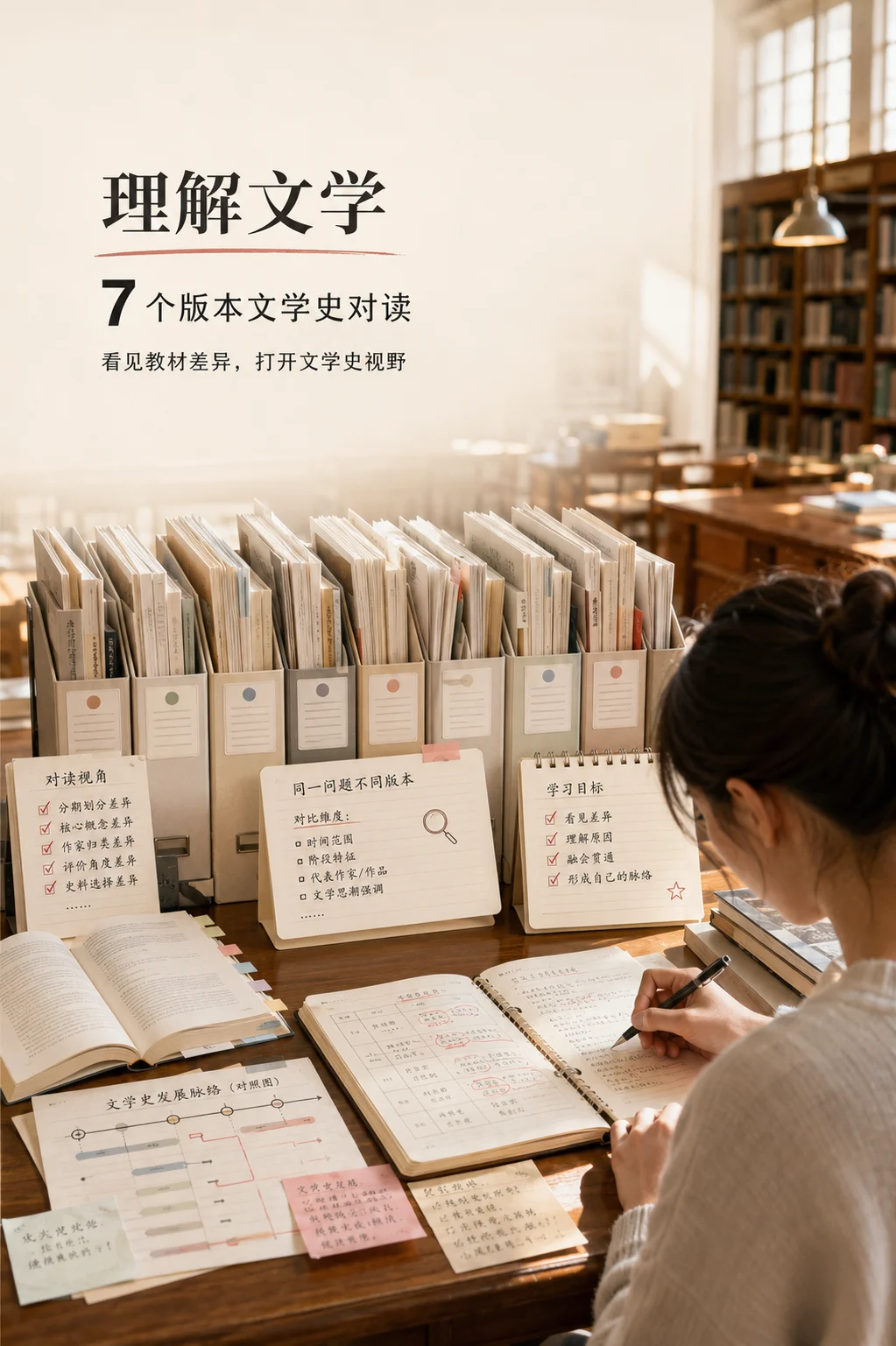 理解文学 7 个版本文学史对读课程视觉