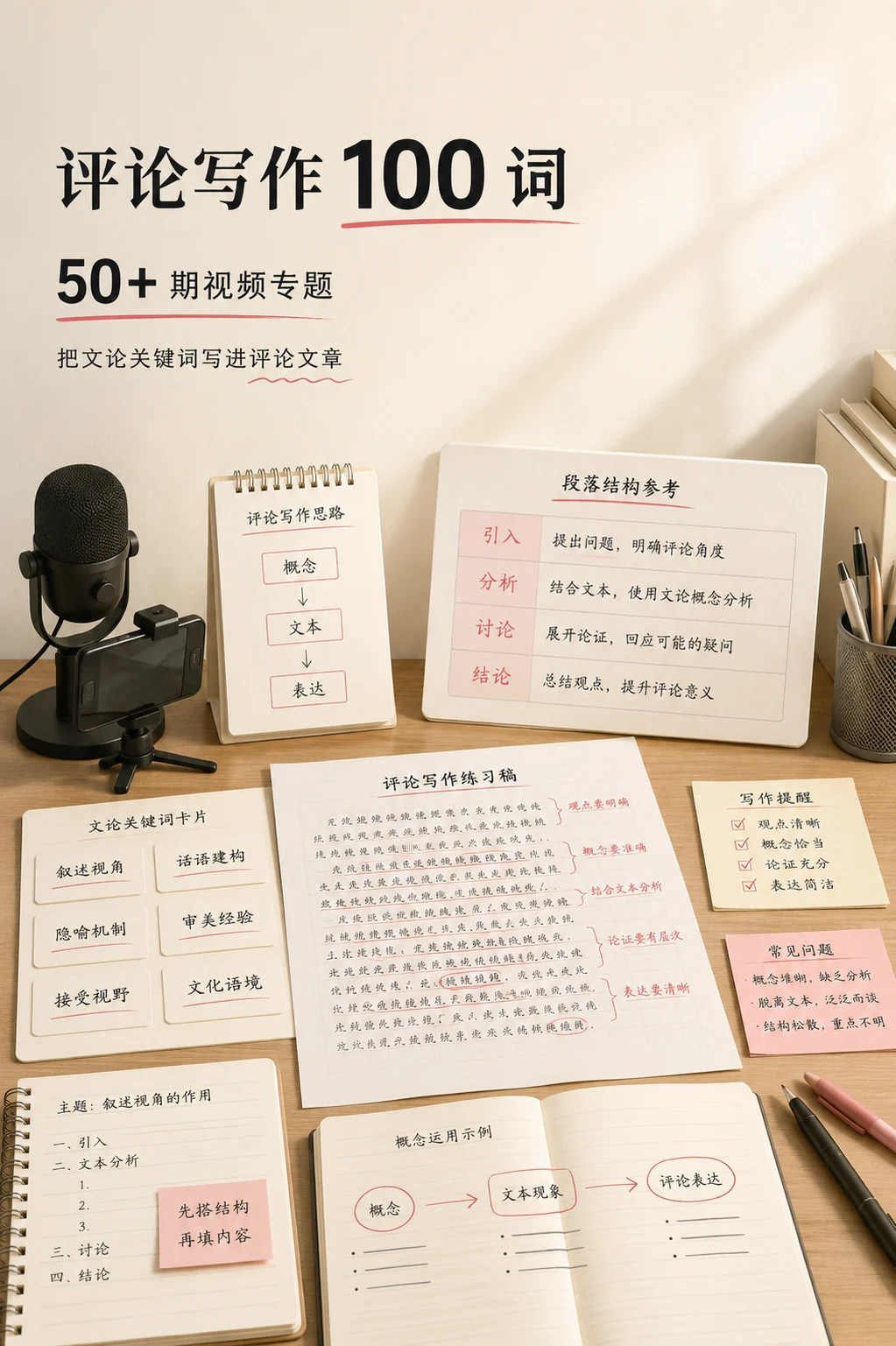 评论写作100词课程视觉