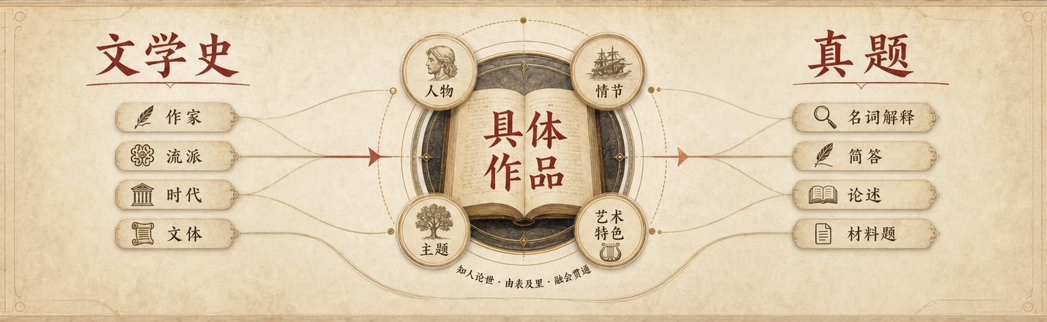 文学史、具体作品和真题的复习关系
